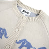 molo bobi knit baby cardigan blue elephants