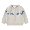 molo bobi knit baby cardigan blue elephants