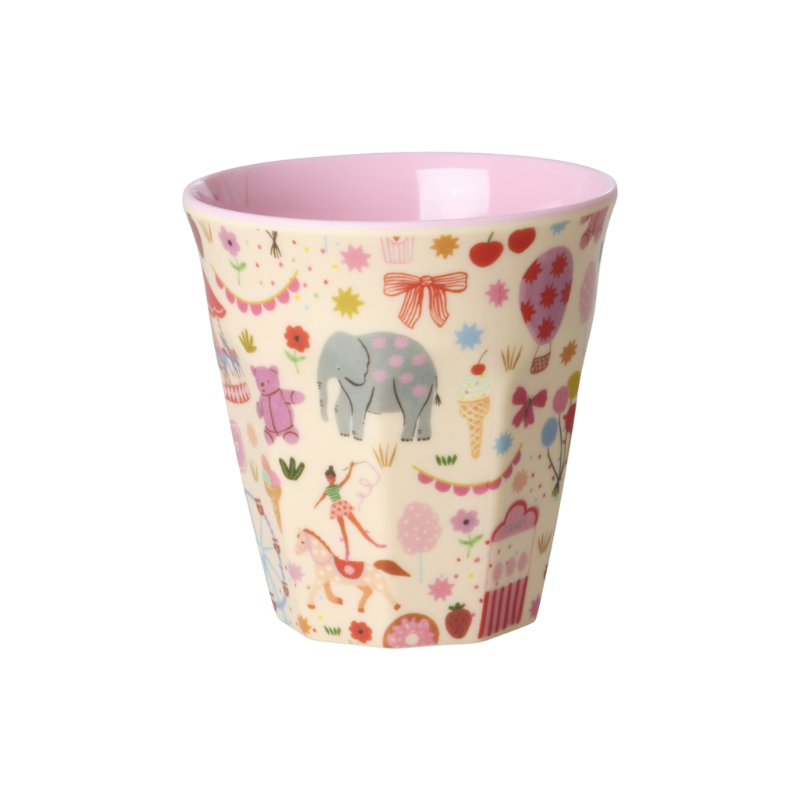 rice kids melamine cup fun fair pink print
