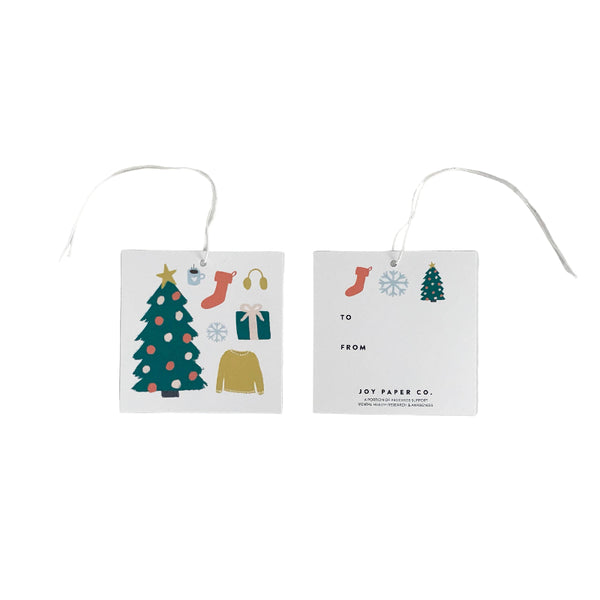 holiday illustrations gift tags (set of 8)