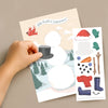 build a snowman sticker scene greeting card