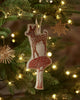 coral & tusk deer with mushroom ornament