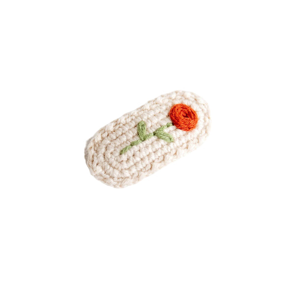 rose hair clip beige