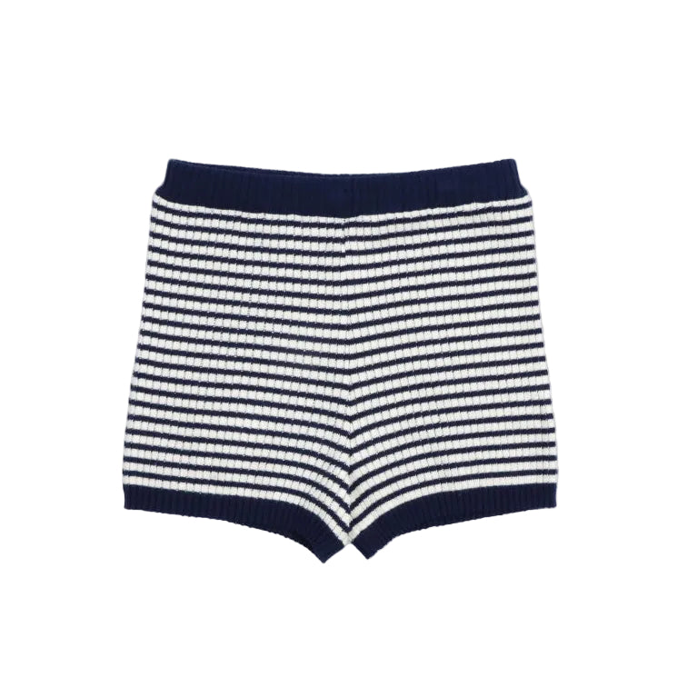 the new society azalea knit shorts midnight stripes