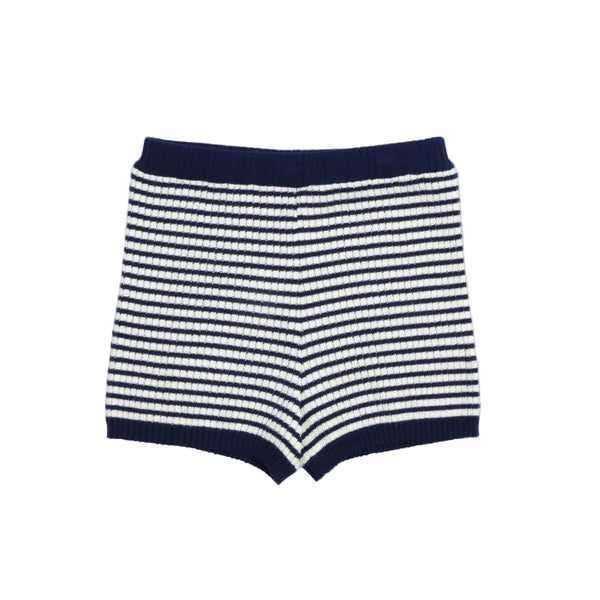 the new society azalea knit shorts midnight stripes