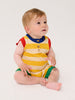 bobo choses bc striped knitted baby playsuit yellow