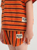 bobo choses striped terry polo brick/orange