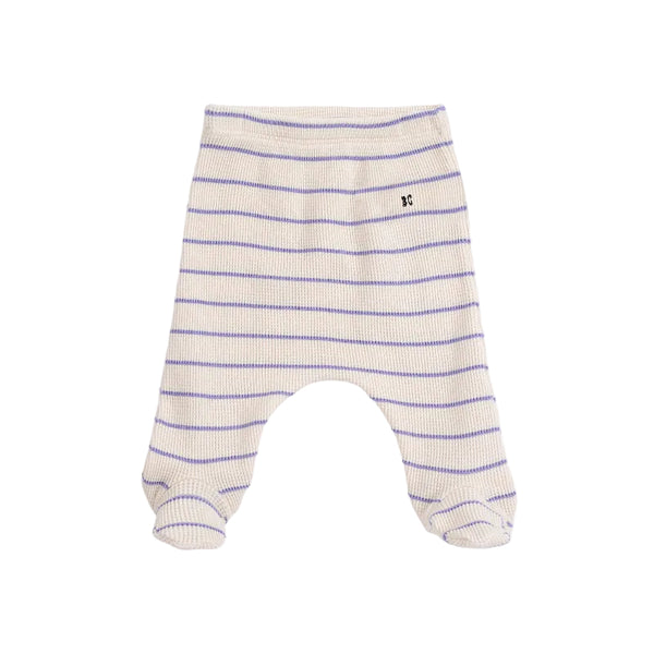 bobo choses stripes footed baby leggings off-white