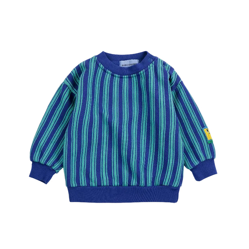 bobo choses booo bo choses tag stripes baby sweatshirt blue