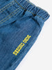 bobo choses taxi saurus tag denim baby pants midnight blue