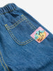 bobo choses taxi saurus tag denim baby pants midnight blue