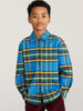 bobo choses tartan all over shirt blue