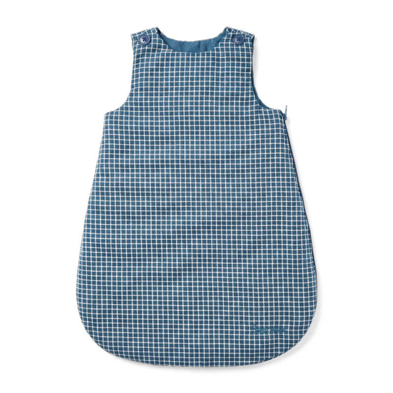 louis louise check baby sleep sac blue