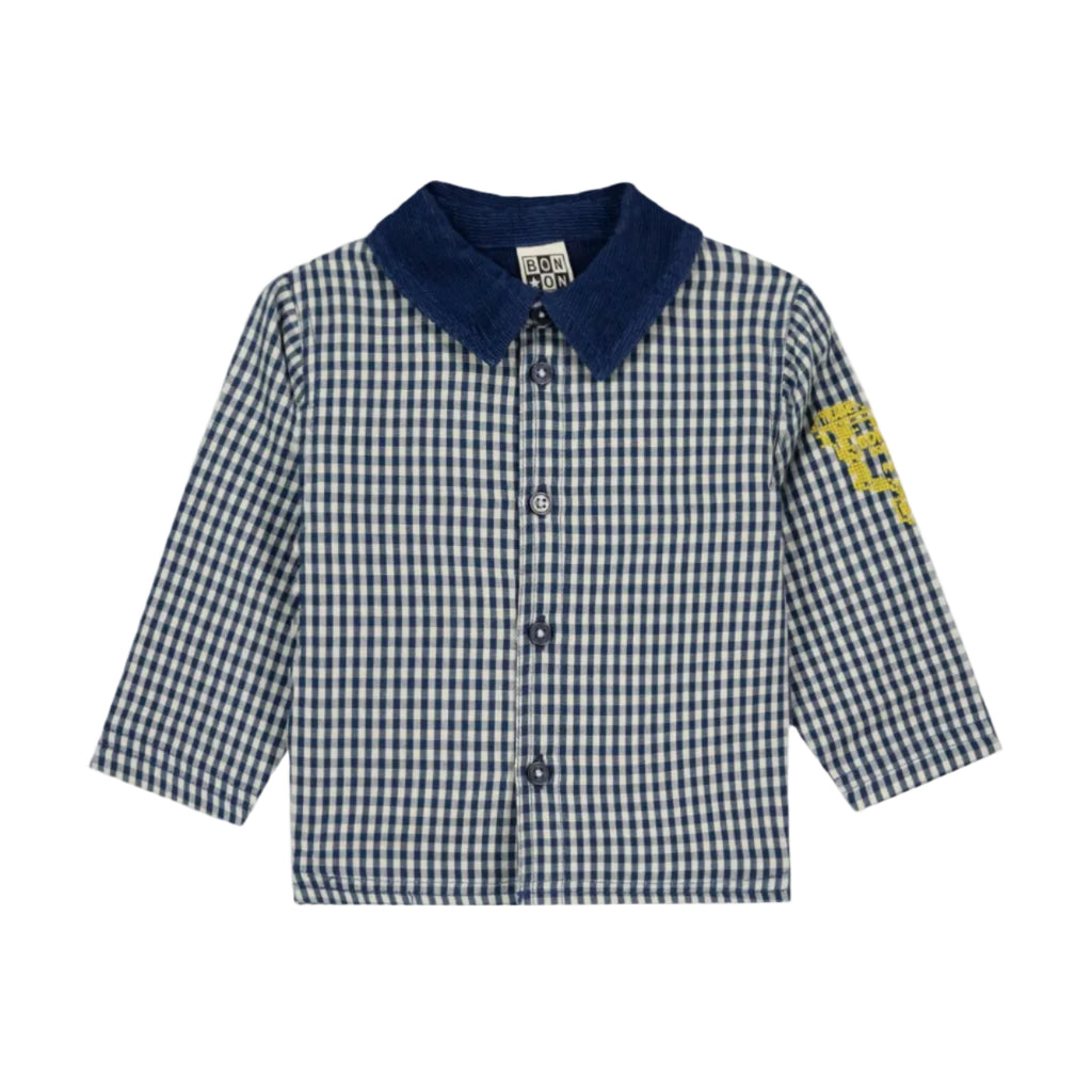 bonton vichy baby cardigan navy