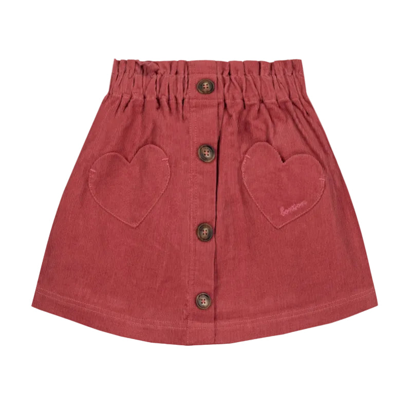 bonton polka corduroy skirt rose