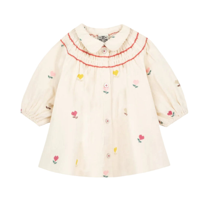 bonton poupee baby dress floral heart