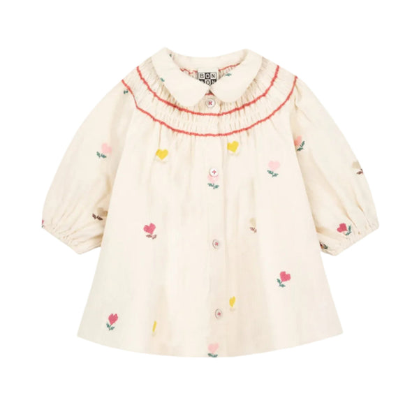 bonton poupee baby dress floral heart