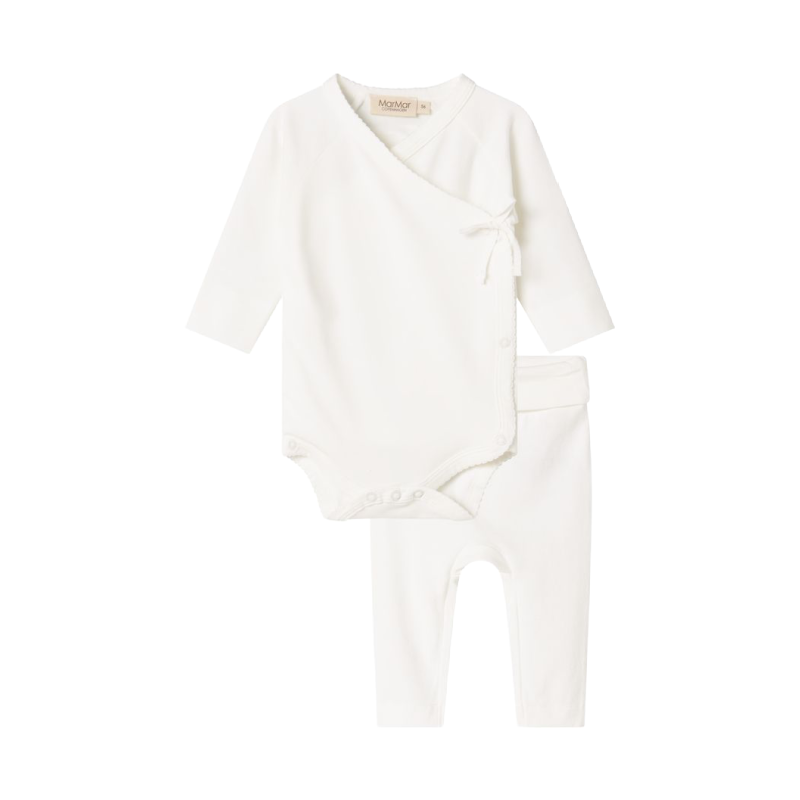 marmar copenhagen baby 2 piece outfit gift set gentle white