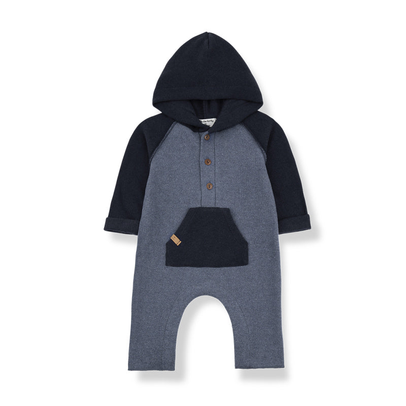 1+ in the family ludvig baby hooded jumpsuit denim