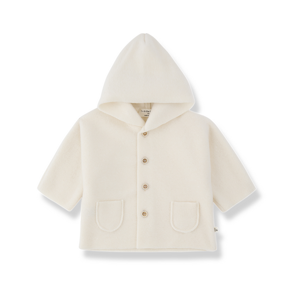1+ in the family menton fleece baby jacket ecru