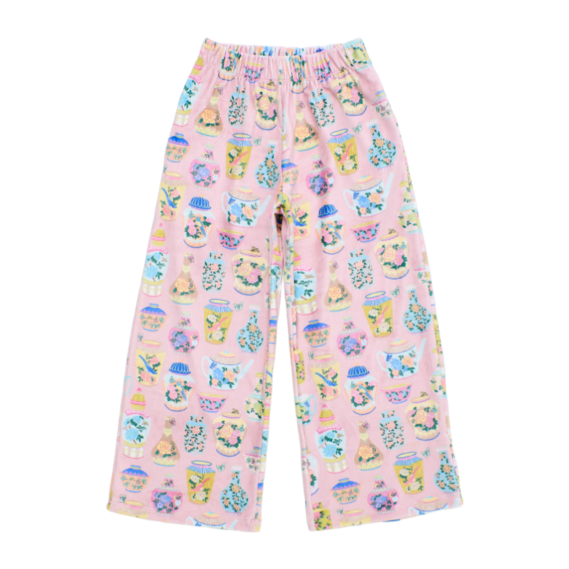 maison mangostan porcelain velour sweatpants pink