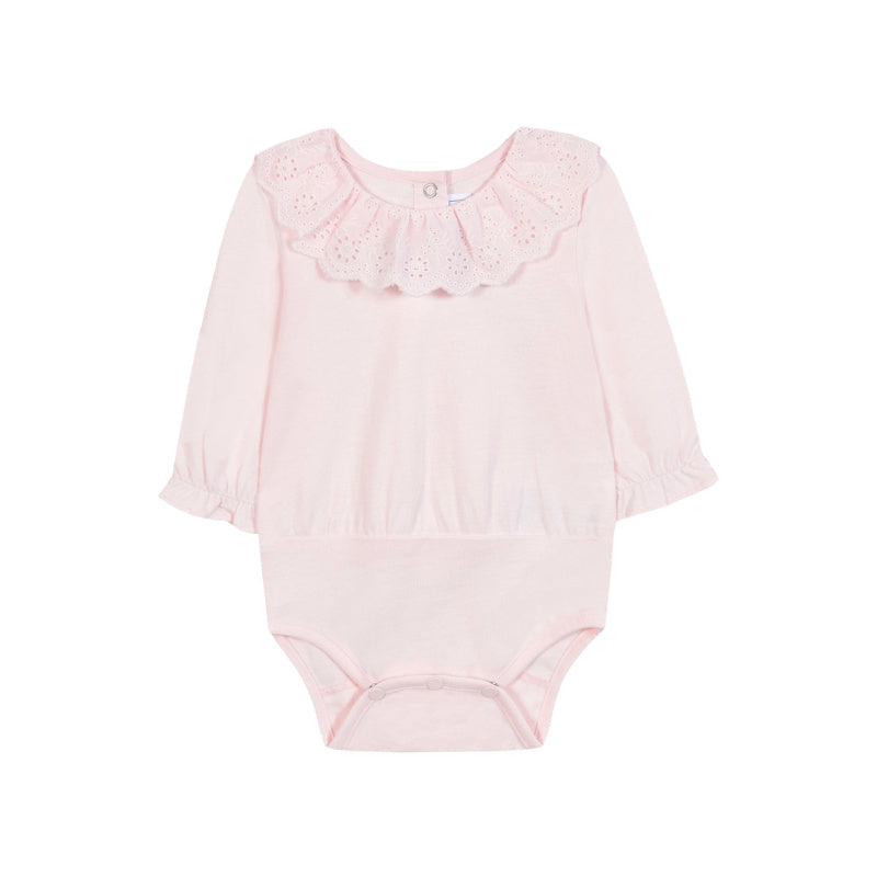 tartine et chocolat ruffled collar baby body pink