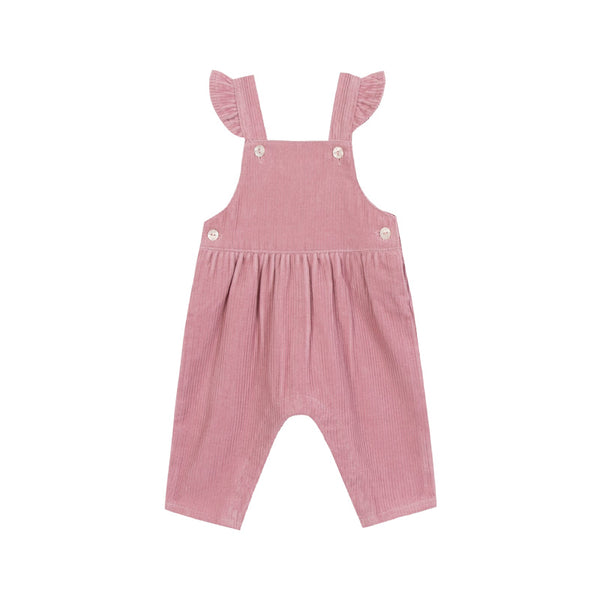 tartine et chocolat baby velour overalls pink