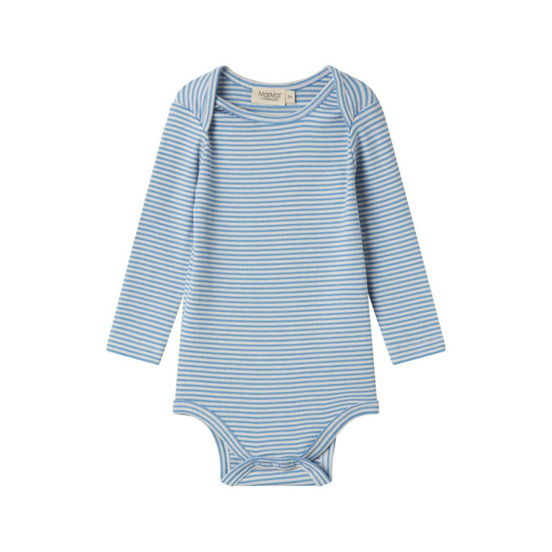 Blue and white striped baby bodysuit marmar copenhagen