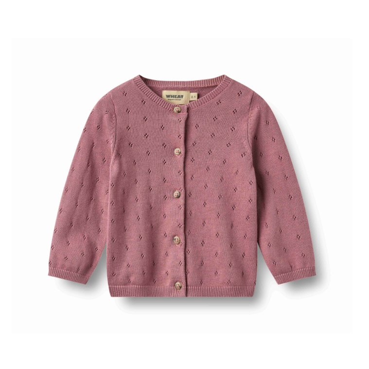 wheat maia baby cardigan lilac