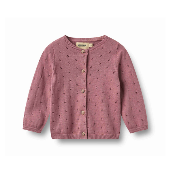 wheat maia baby cardigan lilac