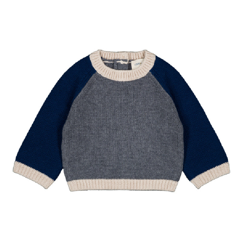 louis louise rupert baby sweater grey/navy