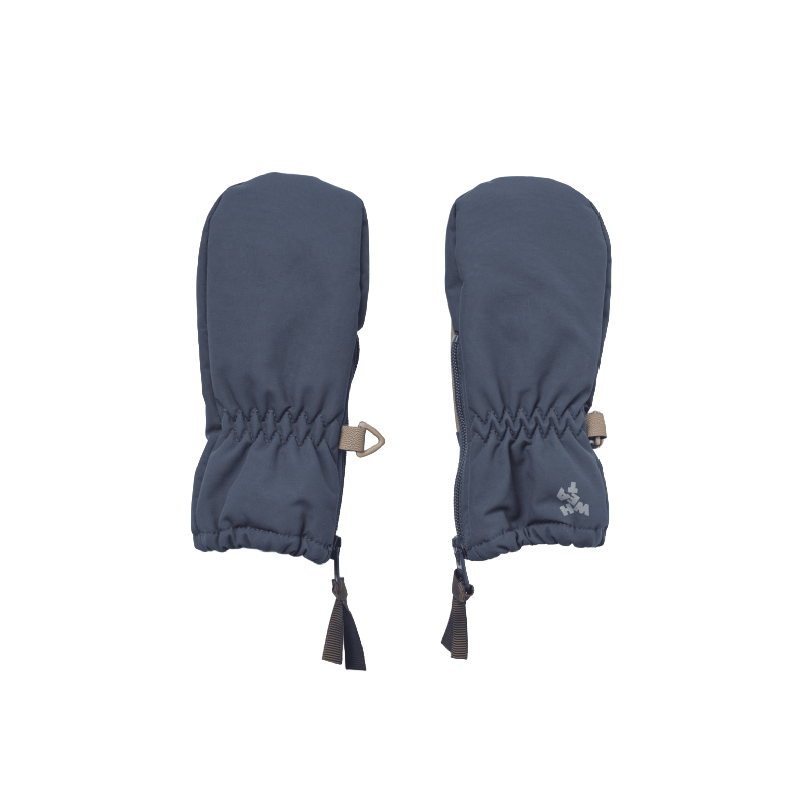 wheat technical baby mittens grey blue