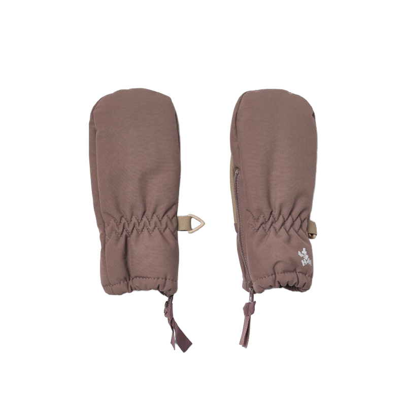 wheat technical baby mittens plum truffle