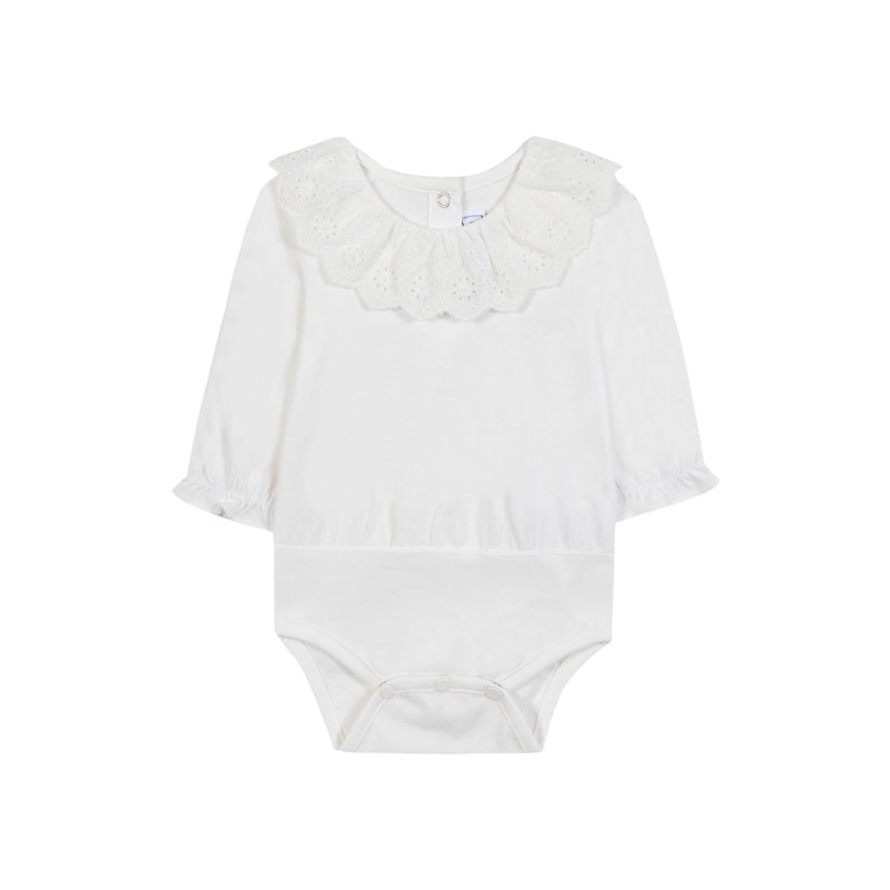 tartine et chocolat ruffled collar baby body white