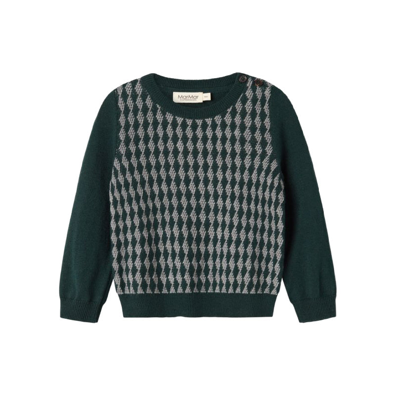 marmar copenhagen tano baby sweater dark leaf pattern