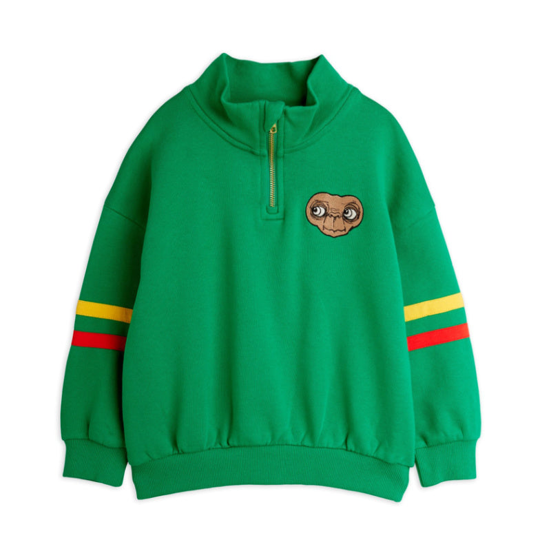 mini rodini x e.t. emb half zip sweatshirt green
