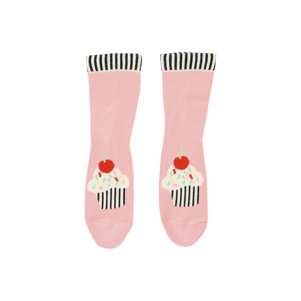 wauw capow by bang bang copenhagen cakes socks pink