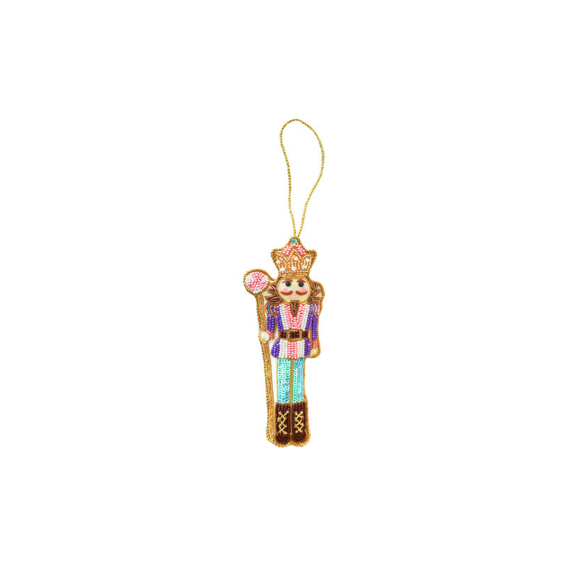 beaded candy nutcracker ornament