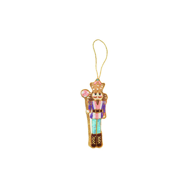 beaded candy nutcracker ornament