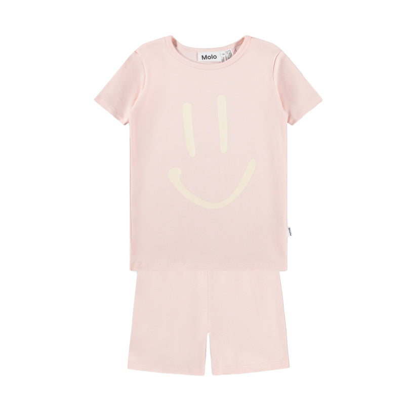 molo lou short pajama set cloud pink