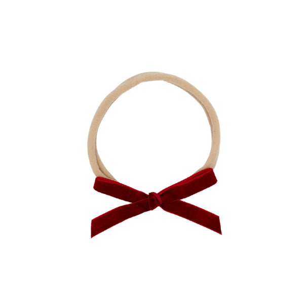 velvet baby headband ruby