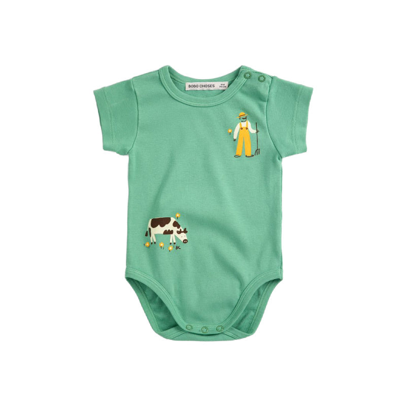 bobo choses farm adventure baby body green