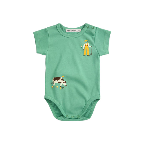 bobo choses farm adventure baby body green