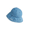 mini rodini lightweight denim dots aop sun hat blue