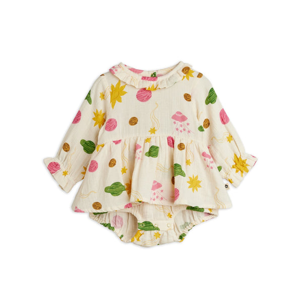 mini rodini space aop muslin baby body