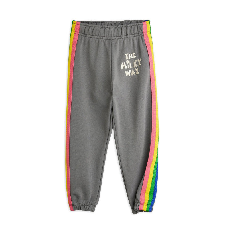 mini rodini milky way rainbow panel sweatpants grey