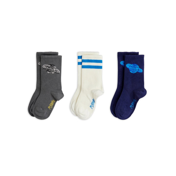 mini rodini planet 3-pack socks multi