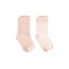gray label ribbed baby socks 2-pack faded pink/cream