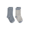 gray label ribbed baby socks 2-pack stone grey/cream