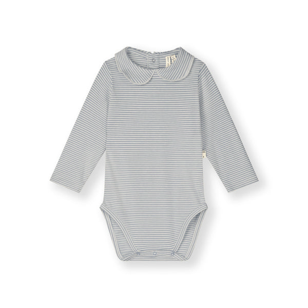 gray label baby collar onesie stone grey/cream